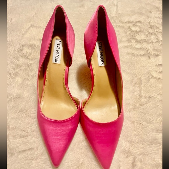 Steve Madden Pink Special Occasion Satin Block Heel Size 10 - Picture 9 of 10